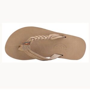 RAINBOW KIDS BRAIDED LEATHER 1/2” STRAP SANDALS - SIZE 9/10 - BRAND NEW